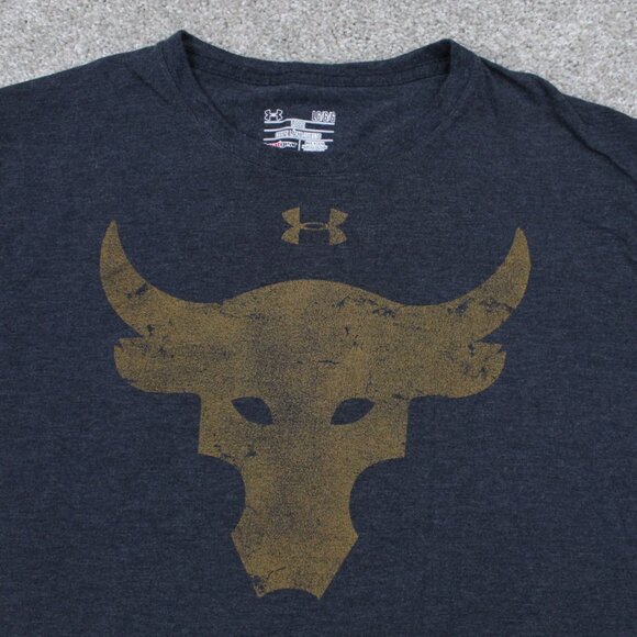 Under Armour Project Rock Shirt Adult Large Gray Heatgear Loose Fit S/S Pullover - Picture 5 of 11